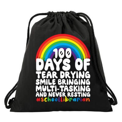 100 Days Of School Smile Bringing School Librarian Great Gift Drawstring Bag