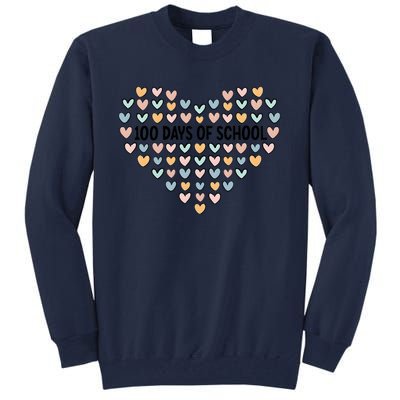 100 Days Of School Heart Celebrate 100th Day Tall Sweatshirt