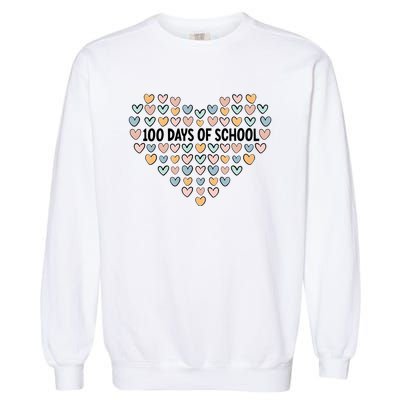 100 Days Of School Heart Celebrate 100th Day Garment-Dyed Sweatshirt