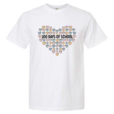 100 Days Of School Heart Celebrate 100th Day Garment-Dyed Heavyweight T-Shirt