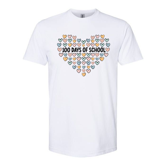 100 Days Of School Heart Celebrate 100th Day Softstyle CVC T-Shirt