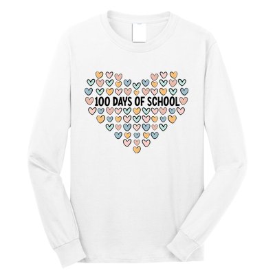 100 Days Of School Heart Celebrate 100th Day Long Sleeve Shirt