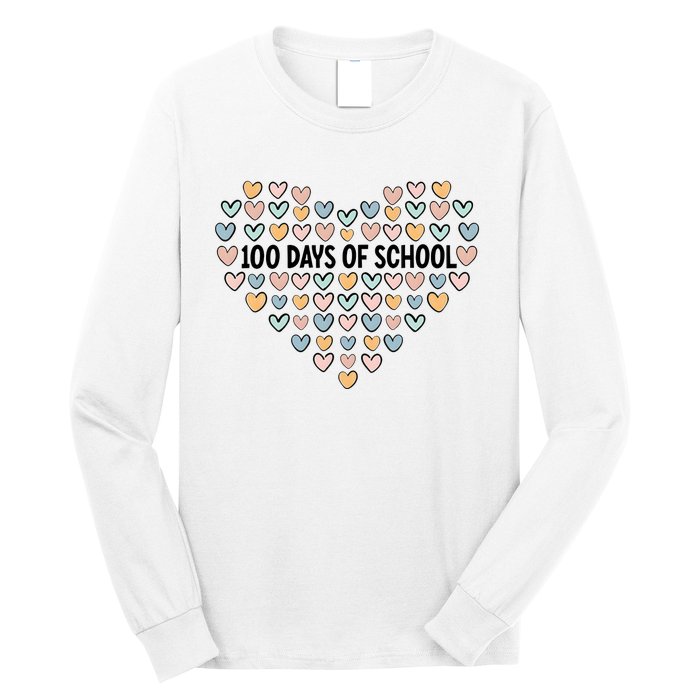 100 Days Of School Heart Celebrate 100th Day Long Sleeve Shirt