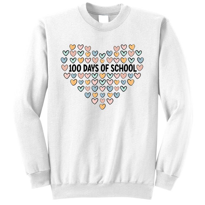 100 Days Of School Heart Celebrate 100th Day Sweatshirt