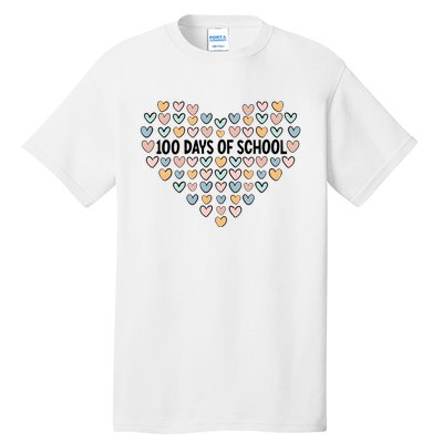 100 Days Of School Heart Celebrate 100th Day Tall T-Shirt