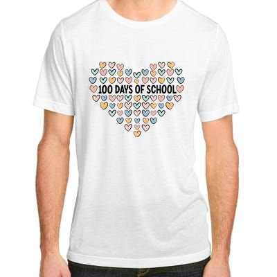 100 Days Of School Heart Celebrate 100th Day Adult ChromaSoft Performance T-Shirt