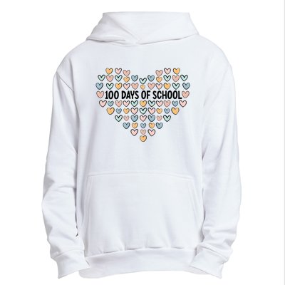 100 Days Of School Heart Celebrate 100th Day Urban Pullover Hoodie