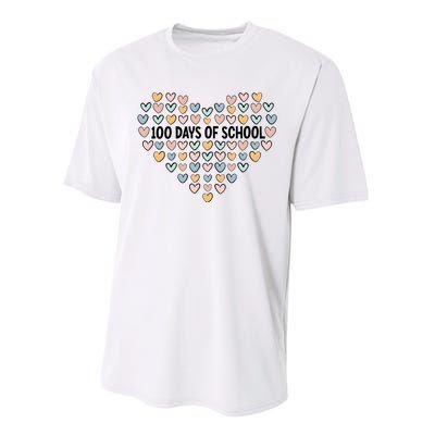 100 Days Of School Heart Celebrate 100th Day Performance Sprint T-Shirt