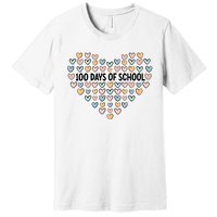 100 Days Of School Heart Celebrate 100th Day Premium T-Shirt