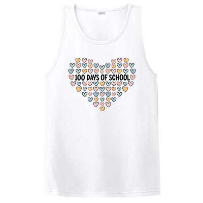 100 Days Of School Heart Celebrate 100th Day PosiCharge Competitor Tank