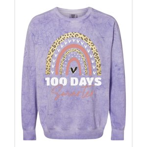 100th Day Of School Teacher 100 Days Smarter Rainbow Love Colorblast Crewneck Sweatshirt