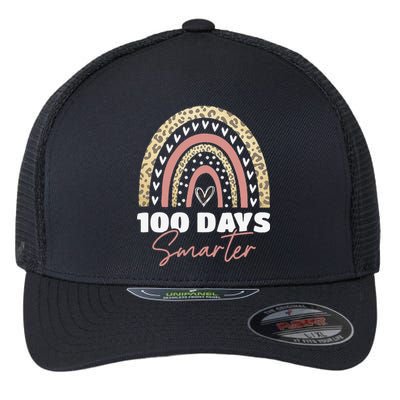 100th Day Of School Teacher 100 Days Smarter Rainbow Love Flexfit Unipanel Trucker Cap