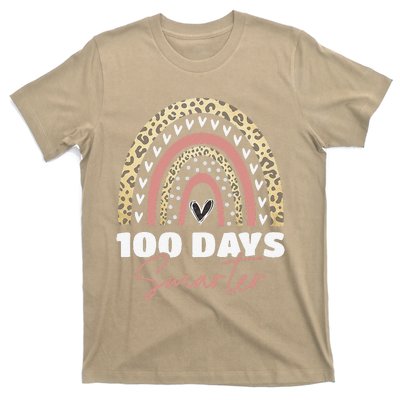 100th Day Of School Teacher 100 Days Smarter Rainbow Love T-Shirt