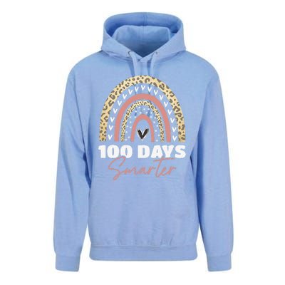 100th Day Of School Teacher 100 Days Smarter Rainbow Love Unisex Surf Hoodie