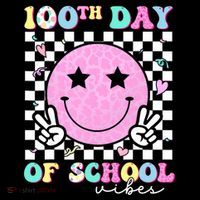 100th Day Of School Vibes Cute Groovy 100 Days Of School Kid T-Shirt