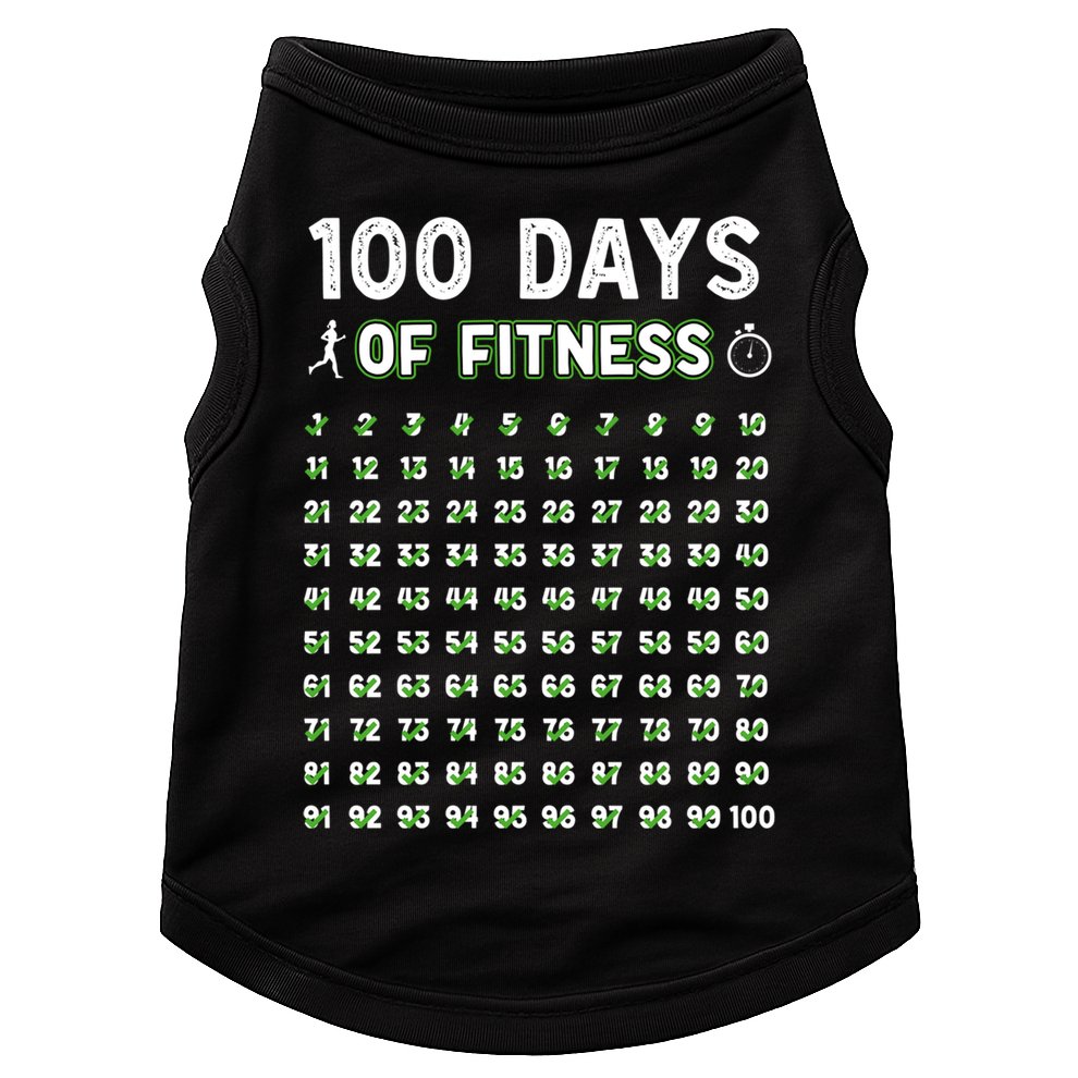 100 Days Of Fitness Healthy Lifestyle Funny Gift Doggie Tank