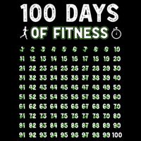 100 Days Of Fitness Healthy Lifestyle Funny Gift Cooling Performance Crew T-Shirt