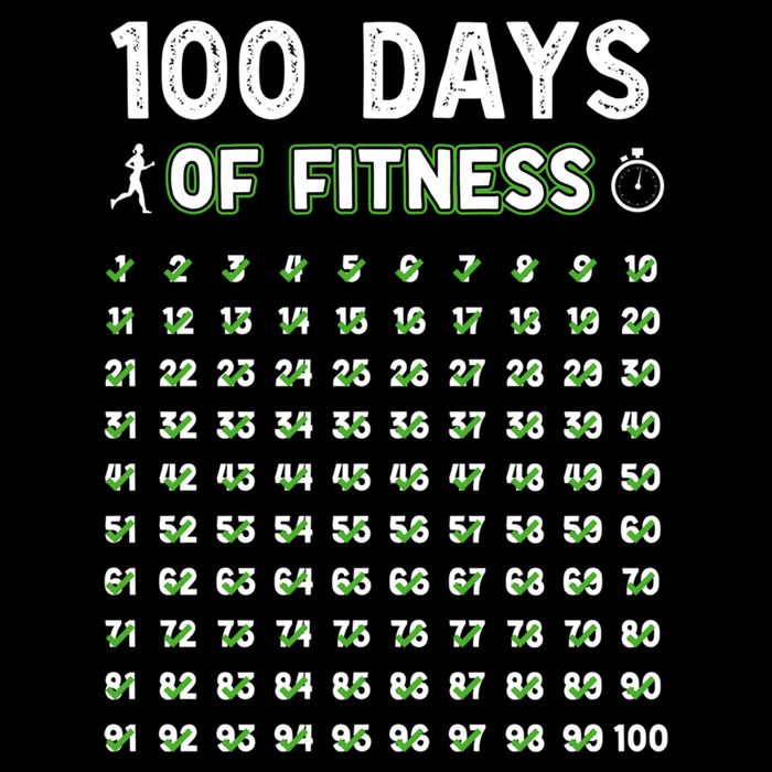 100 Days Of Fitness Healthy Lifestyle Funny Gift Cooling Performance Crew T-Shirt