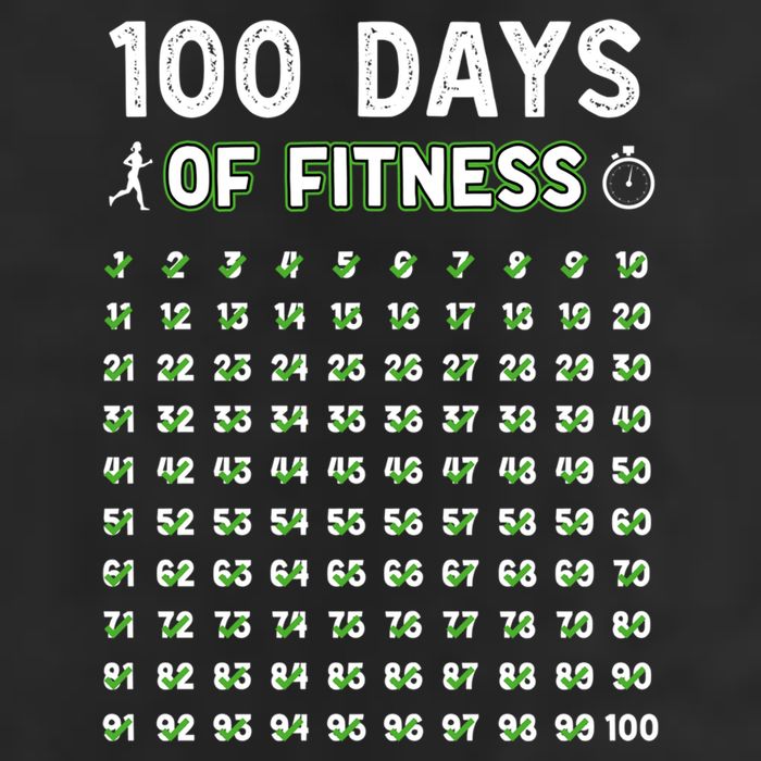 100 Days Of Fitness Healthy Lifestyle Funny Gift Beanie
