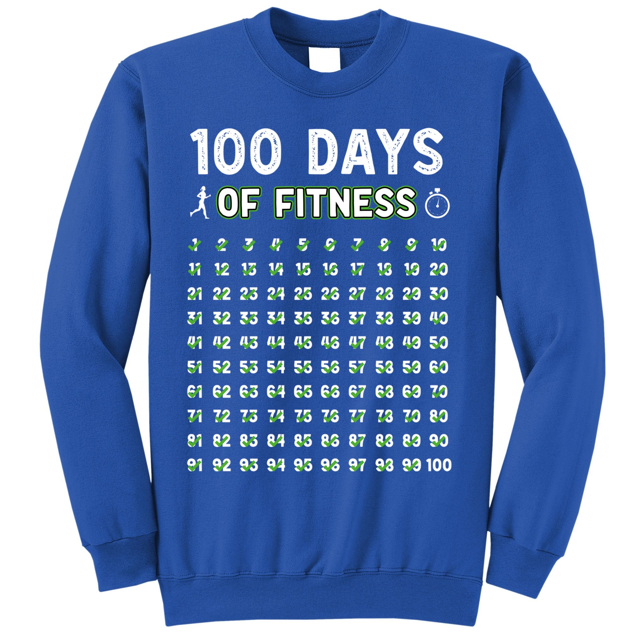 100 Days Of Fitness Healthy Lifestyle Funny Gift Sweatshirt