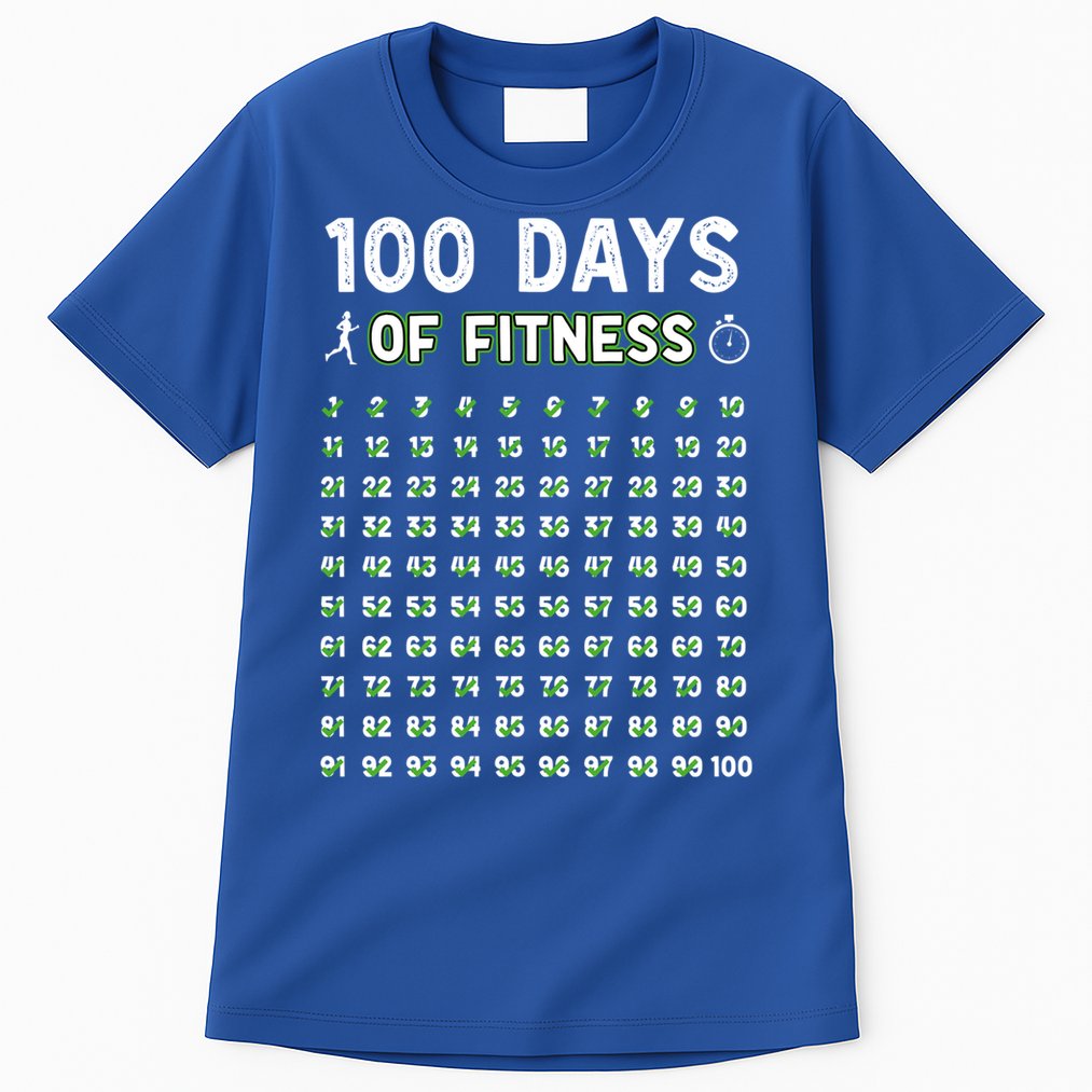 100 Days Of Fitness Healthy Lifestyle Funny Gift Tall T-Shirt