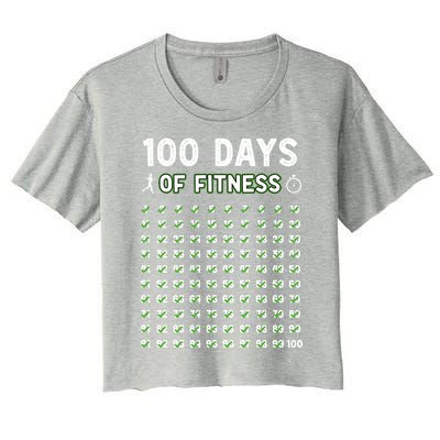 100 Days Of Fitness Healthy Lifestyle Funny Gift Women's Crop Top Tee