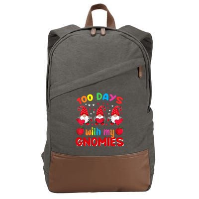 100 Days Of School Gnome Teacher Student Boy Girl Cotton Canvas Backpack