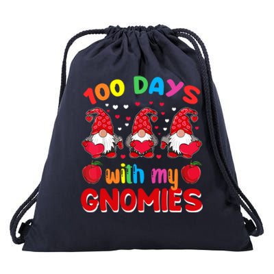 100 Days Of School Gnome Teacher Student Boy Girl Drawstring Bag