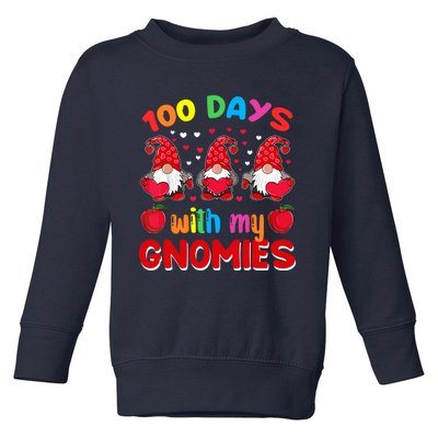 100 Days Of School Gnome Teacher Student Boy Girl Toddler Sweatshirt