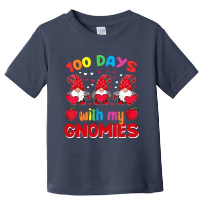 100 Days Of School Gnome Teacher Student Boy Girl Toddler T-Shirt