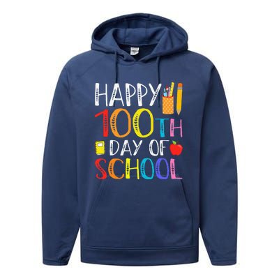 100 Days Of School Teacher And Student Performance Fleece Hoodie