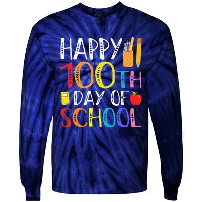 100 Days Of School Teacher And Student Tie-Dye Long Sleeve Shirt