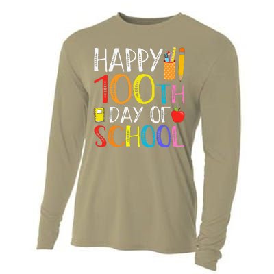 100 Days Of School Teacher And Student Cooling Performance Long Sleeve Crew