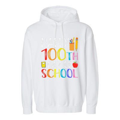 100 Days Of School Teacher And Student Garment-Dyed Fleece Hoodie