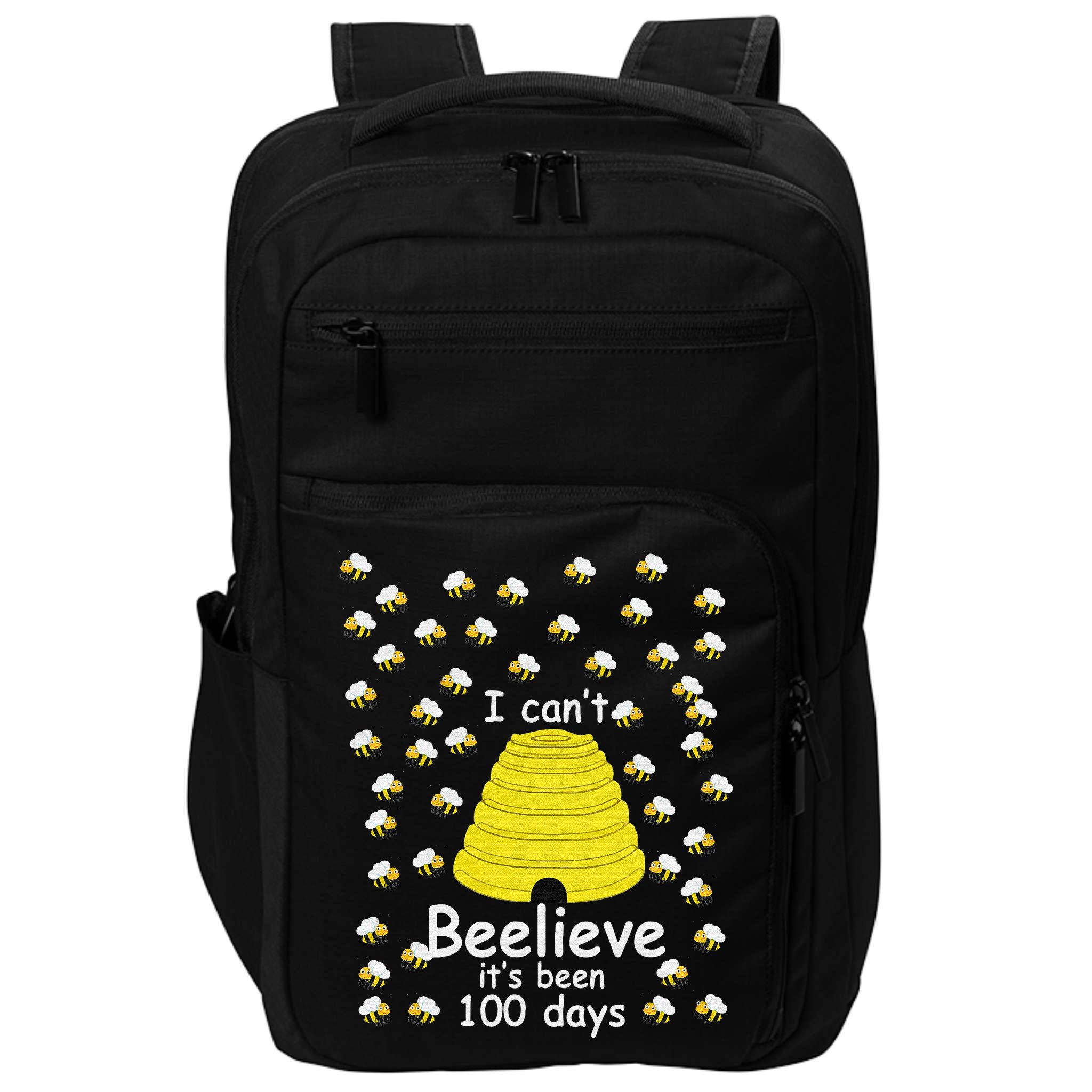 100th Day Of School bees I Can't Beelieve It's Been 100 Days Impact Tech Backpack