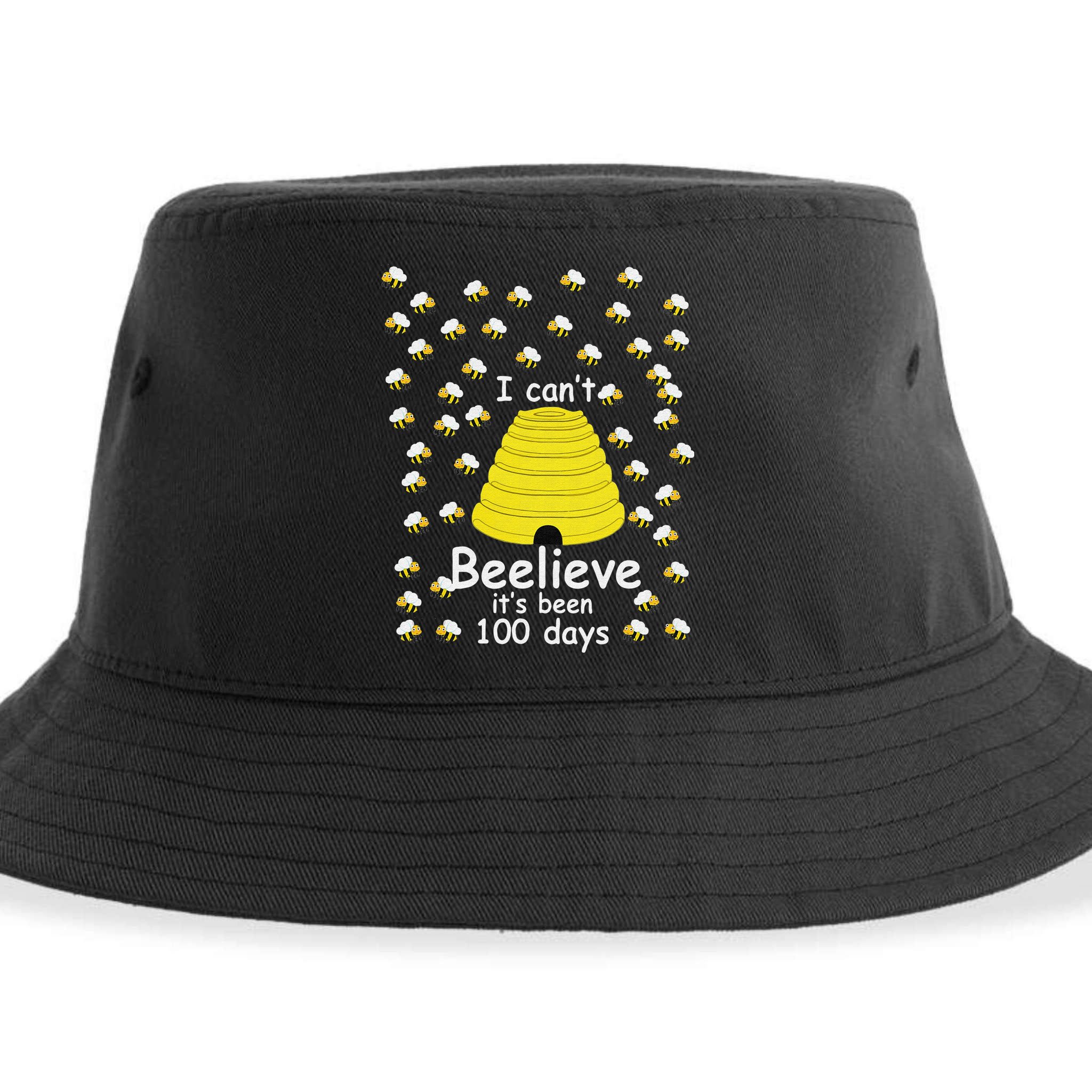 100th Day Of School bees I Can't Beelieve It's Been 100 Days Sustainable Bucket Hat
