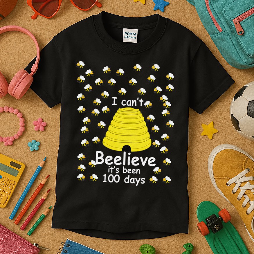 100th Day Of School bees I Can't Beelieve It's Been 100 Days Kids T-Shirt