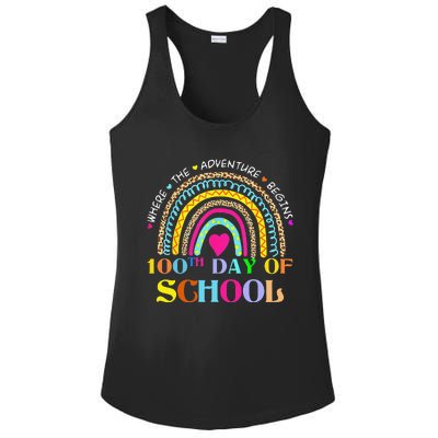 100th Day Of School Teacher 100 Days Smarter Rainbow Ladies PosiCharge Competitor Racerback Tank