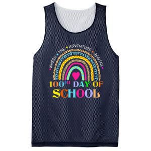 100th Day Of School Teacher 100 Days Smarter Rainbow Mesh Reversible Basketball Jersey Tank