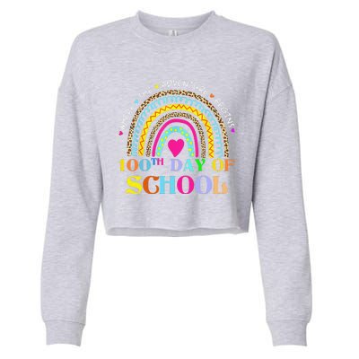 100th Day Of School Teacher 100 Days Smarter Rainbow Cropped Pullover Crew