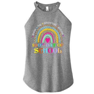 100th Day Of School Teacher 100 Days Smarter Rainbow Women’s Perfect Tri Rocker Tank