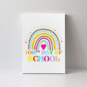 100th Day Of School Teacher 100 Days Smarter Rainbow Canvas