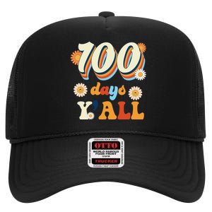 100 Days Of School Retro Sunflower High Crown Mesh Back Trucker Hat