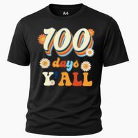 100 Days Of School Retro Sunflower Cooling Performance Crew T-Shirt