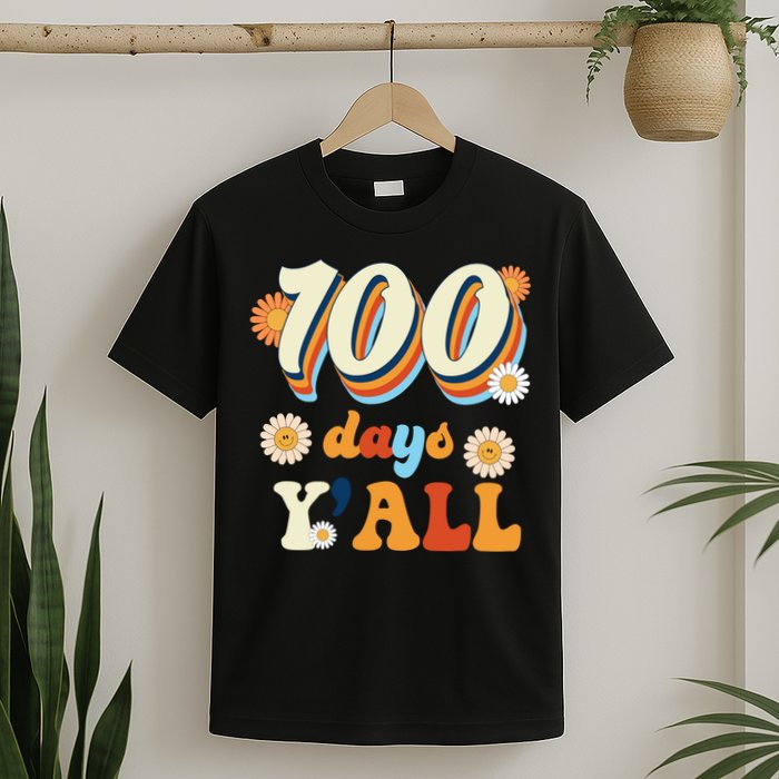 100 Days Of School Retro Sunflower T-Shirt