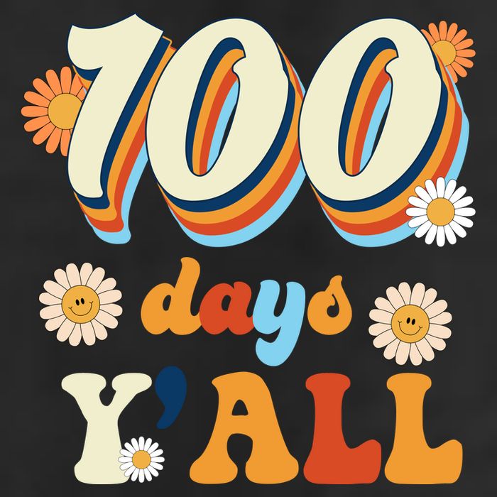 100 Days Of School Retro Sunflower Adult Drive Performance Visor