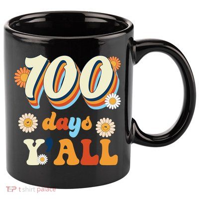100 Days Of School Retro Sunflower 11oz C Handle Ceramic Mug