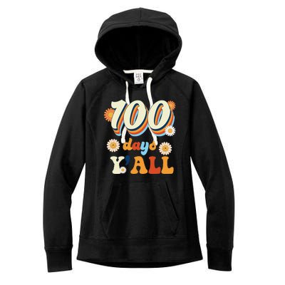 100 Days Of School Retro Sunflower Women's Fleece Hoodie