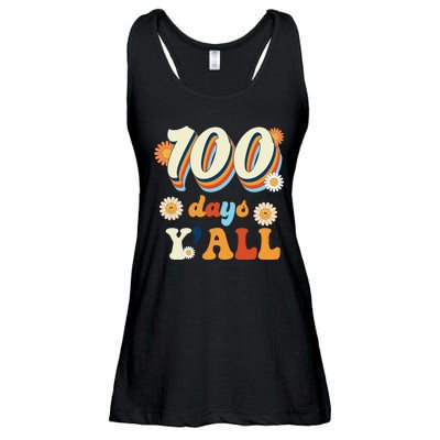 100 Days Of School Retro Sunflower Ladies Essential Flowy Tank