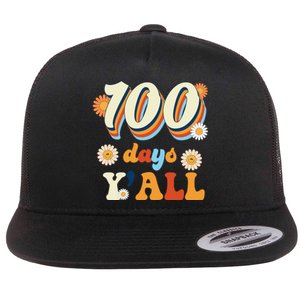 100 Days Of School Retro Sunflower Flat Bill Trucker Hat